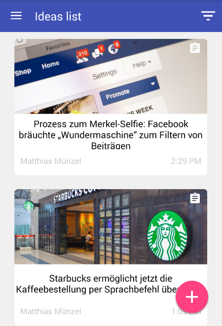 Die Ideensammlung in der dirico.io App